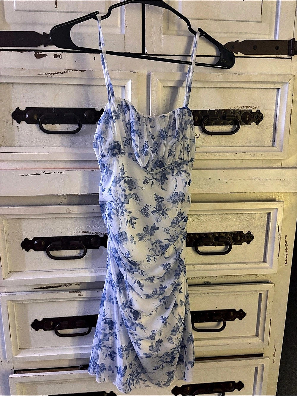 Blue Floral Mini Dress Like New